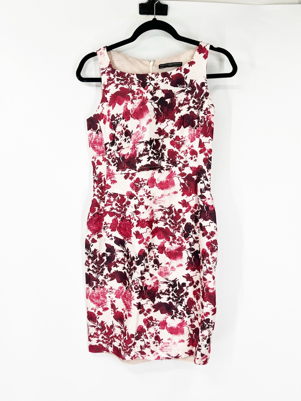 Peruvian Connection Sleeveless Floral Sheath Dress Silk Linen Blend